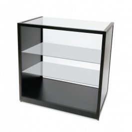 COUNTERS DISPLAY & GONDOLAS - MODERN COUNTER DISPLAY : Shop counter with black display case 100 cm