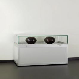 Exhibition display cabinet Silver window with glass bell and LED Mobilier shopping