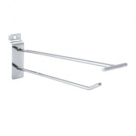 RETAIL DISPLAY FURNITURE - SLATWALL AND FITTINGS : Single hook, with top bar, l=20 cm, chrome