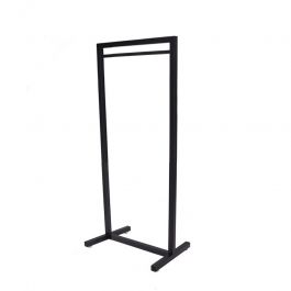 Clothing rail straight Square clothing rail black finish 150cm x 62.5cm Portants shopping