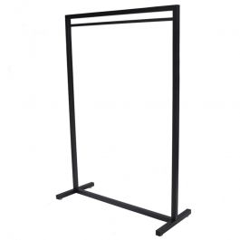 CLOTHES RAILS - CLOTHING RAIL STRAIGHT : Square clothing rail black finish big size 180cm x125cm