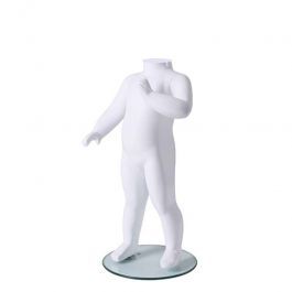 CHILD MANNEQUINS : Standing baby mannequin without head white matte
