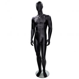 MALE MANNEQUINS - ABSTRACT MANNEQUINS : Standing display female mannequin faceless mat black