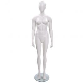 PROMOTIONS FEMALE MANNEQUINS : Standing female mannequin faceless mat white