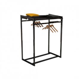 ARREDAMENTO NEGOZI - GONDOLE PER NEGOZI : Stender con mensole nere h 140 x 104 x 69 cm