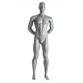 MALE MANNEQUINS - SPORT MANNEQUINS : Straight sporty gray male window mannequin