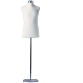 CHILD MANNEQUIN BUST - TAILORED BUST KIDS : Tailored bust form 10 years old round aluminium base