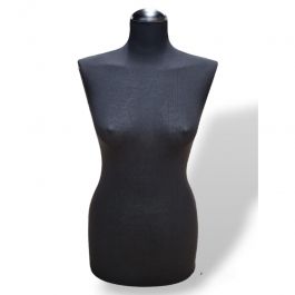 FEMALE MANNEQUIN BUST - TAILORED BUST : Tailored female bust black fabric