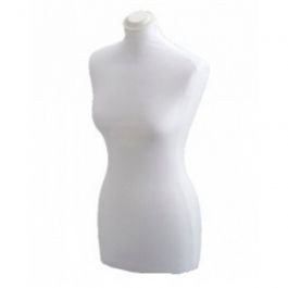 FEMALE MANNEQUIN BUST - TAILORED BUST : Tailored female bust white fabric