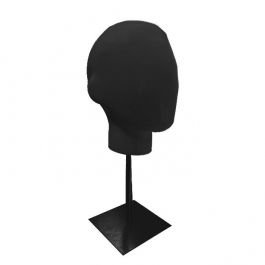 ACCESSORI DI MANICHINI : Testa di donna nero opaco su base nero