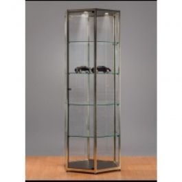 THEKENVITRINE - THEKENVITRINE MIT BELEUCHTUNG : Thekenvitrine zilver un glass