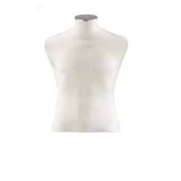 MALE MANNEQUIN BUST - MANNEQUIN TORSOS : Torso 3/4 man in ivory-coloured elasthanne