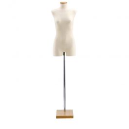 Torsi manichini Torso donna elasthanne avorio e finitura legno Bust shopping