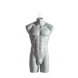 BUSTE MANNEQUIN HOMME : Torso homme gris sans bras
