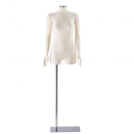 BUSTE MANNEQUIN FEMME - TORSOS MANNEQUIN : Torso mannequin femme blanc ivoire en élasthanne