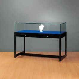 VETRINE E VETRINETTE PER NEGOZIO - VETRINE PER ESPOSIZIONE : Vetrina nera di 120 cm con cupola di vetro