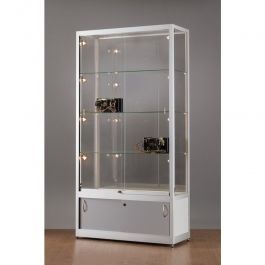 THEKENVITRINE - THEKENVITRINE : Vitrine aluminium 100 cm chrom und halogen
