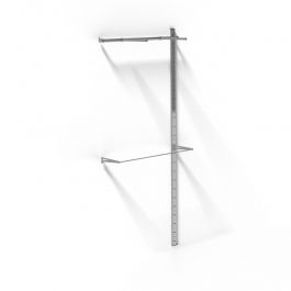 RETAIL DISPLAY FURNITURE : Wall-mounted gondola support, chrome