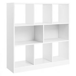 Lagermobel Weißes Regal des Bücherregals aus Holz Mobilier shopping