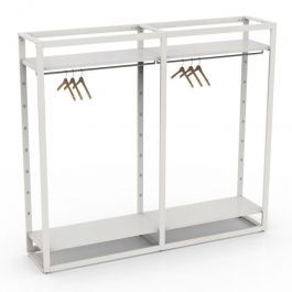 LADENAUSSTATTUNG - REGALE GONDELN : Weiss gondel metallgeschaft h 185 x 210 x 45 cm