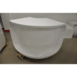 COUNTERS DISPLAY & GONDOLAS - CURVED COUNTERS : White counter for store rounder white glossy