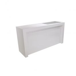 COUNTERS DISPLAY & GONDOLAS - MODERN COUNTER DISPLAY : White counter with drawer and showcase