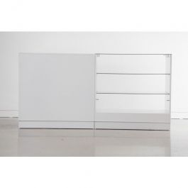 COUNTERS DISPLAY & GONDOLAS - MODERN COUNTER DISPLAY : White countertop of 200 cm