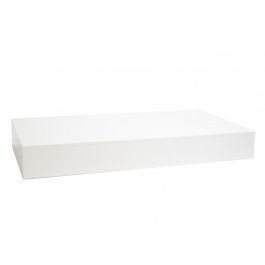 RETAIL DISPLAY FURNITURE : White glossy podium 200 x 100 x 25 cm