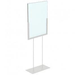 CLOTHES RAILS - POSTER HOLDER AND SIGNAGE : White portrait poster display