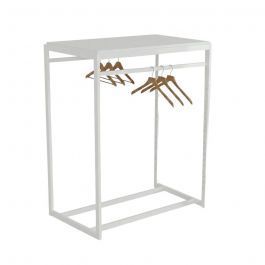 RETAIL DISPLAY FURNITURE - CENTRAL STORE GONDOLAS : White retail gondola with top shelf