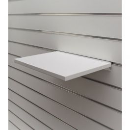 RETAIL DISPLAY FURNITURE - ACCESSORIES FOR SLATWALLS : White shelf for grooved panel 40x30cm