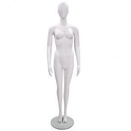 PROMOTIONS FEMALE MANNEQUINS : White straight female mannequin white finish
