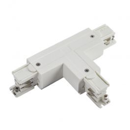 RETAIL LIGHTING SPOTS - 3-CIRCUIT TRACK SYSTEM : White t-connector for three-phase led track
