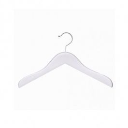 WHOLESALE HANGERS - WOODEN COAT HANGERS : 10 white wooden hanger with hook 41 xcm