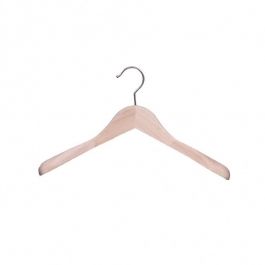 WHOLESALE HANGERS - COAT HANGERS FOR JACKETS : 10 wooden hamger 39 cm with metal hook