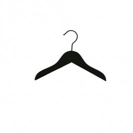 WHOLESALE HANGERS - KIDS HANGERS : 25 wooden hangers for kids black color 26 cm