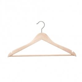 WHOLESALE HANGERS - SHIRT HANGERS : 25  wooden hanger helena raw 44 cm