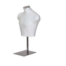 SHOPFITTING : 1/2 male mannequin bust in eco-friendly white leather