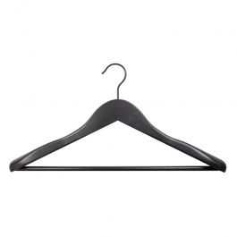 PERCHAS PARA TIENDAS - PERCHAS MADERA : 10 perchas de 44 cm madera negro hombre anchas