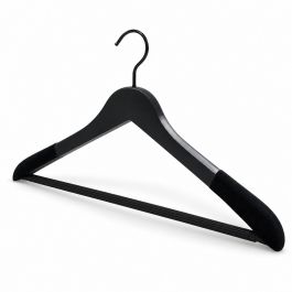 EQUIPO DE TIENDAS : 10x perchas de madera negra de 44 cm con terciopelo 2cm