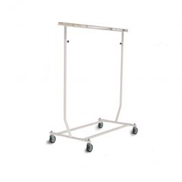 SHOPFITTING : 4-wheel folding chrome rolling rack