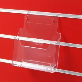 SHOPFITTING : A5 brochure holder on grooved panels