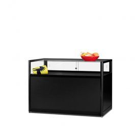 Counter display cabinet Black countertop window with 100 cm wardrobe Vitrine