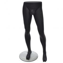SHOPFITTING : Black male mannequin leg mannequin with round base