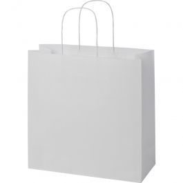 EQUIPO DE TIENDAS : Bolsa peque&ntilde;a de papel blanco 80 g con asas retorcidas