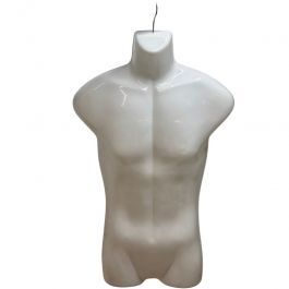 BUSTE MANNEQUIN HOMME : Buste mannequin homme blanc avec crochet