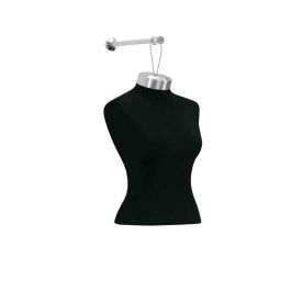 BUSTE MANNEQUIN FEMME : Buste femme &agrave; suspendre en &eacute;lasthanne noir