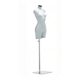 BUSTE MANNEQUIN FEMME - BUSTES PLASTIQUE : Buste mannequin femme en pvc blanc