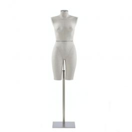 BUSTE MANNEQUIN FEMME : Buste mannequin femme en tissu blanc d&eacute;part de jambes