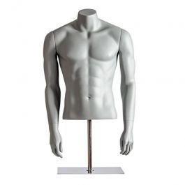 AGENCEMENT MAGASIN : Buste mannequin homme sport gris avec bras